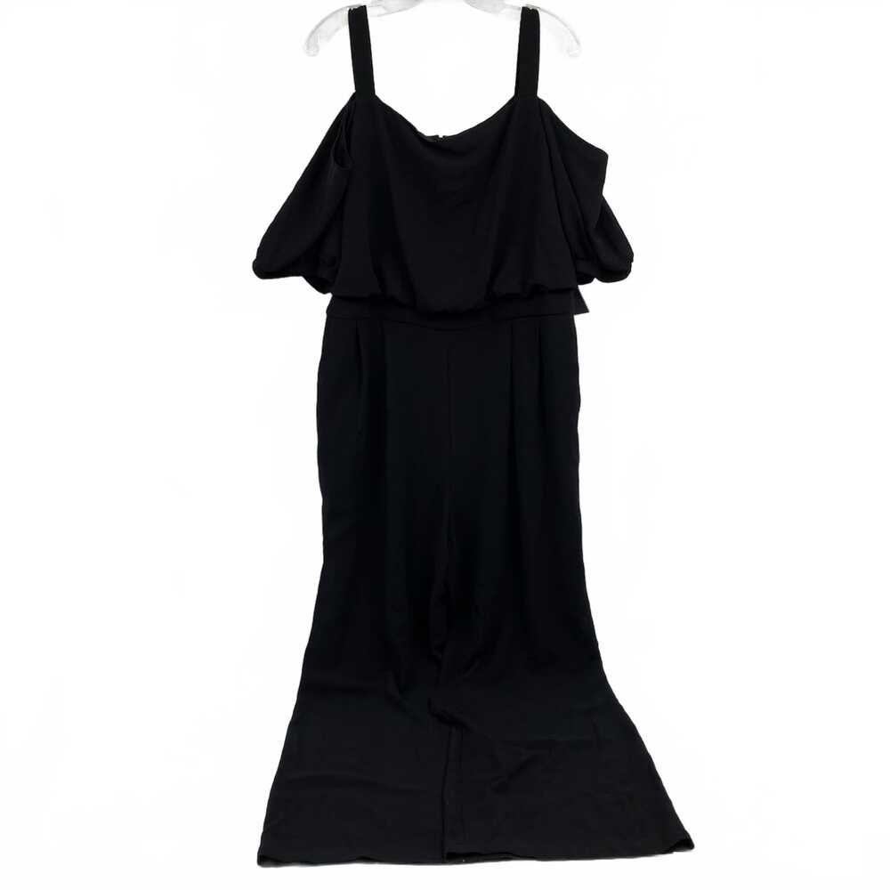 Vince Camuto Black Cold Shoulder Jumpsuit | 14W Plus Size
